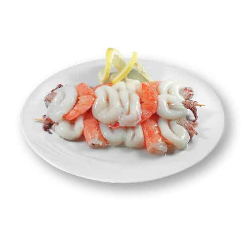 spiedini di mare con code di gambero
